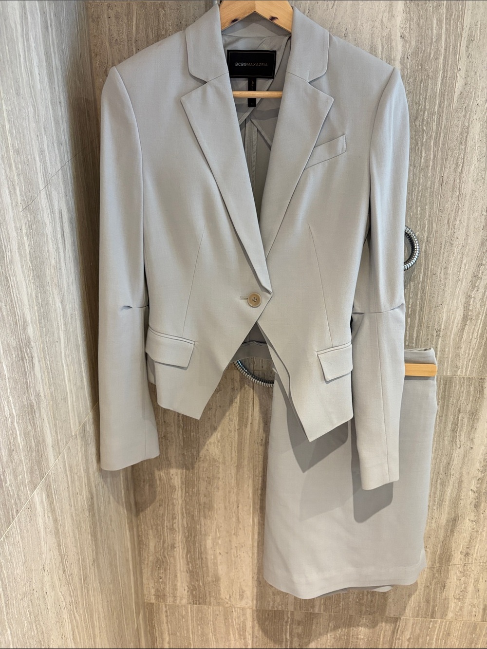 BCBGMaxAzria Light Blue Tailored Blazer and Pencil Skirt